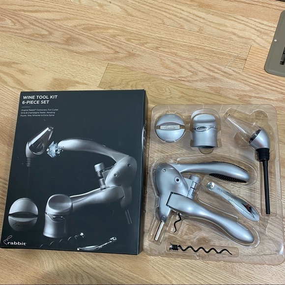 Rabbit 6 Piece Wine Tool Kit Silver Housewares - Picture 2 of 5